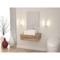 Conjunto Bancada C-cuba Q355 E Espelheira Metrópole 601 Branco Chess Carvalho - 3