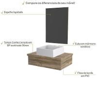 Conjunto Bancada C-cuba Q355 E Espelheira Metrópole 601 Branco Chess Carvalho