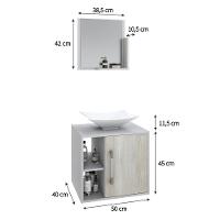 Conjunto Balcão C-cuba L38 E Espelheira Soft 500 Branco Chess C-preto ônix Branco Chess C-snow - 6