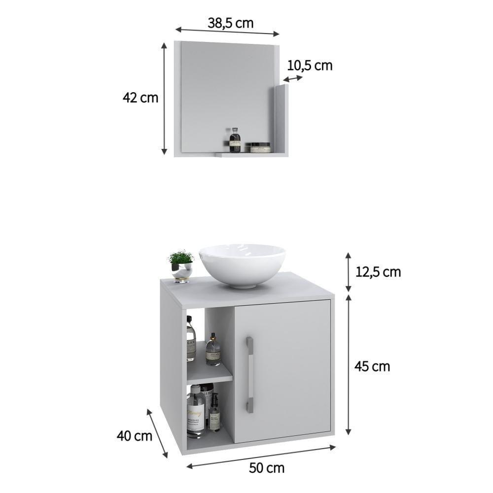 Conjunto Balcão C-cuba R30 E Espelheira Soft 500 - Branco Chess C-branco Chess Branco Chess C-branco Chess - 6