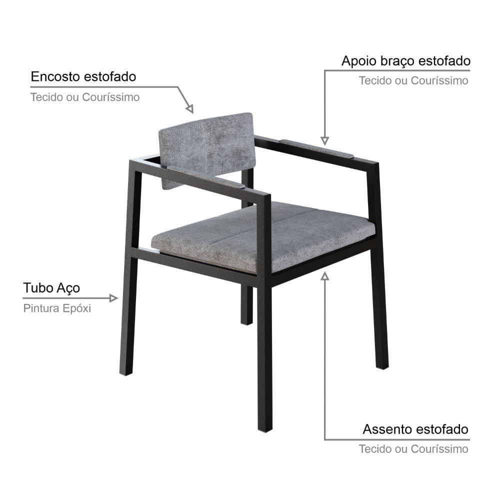 Poltrona Noah Fixa C-4 Pés 78 X 60,5 X 60,5 Cm. Lautrec Cinza Lautrec Cinza - 3