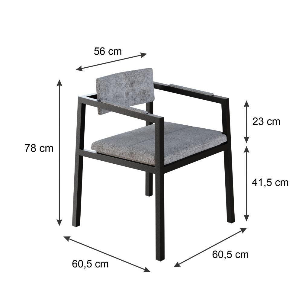 Poltrona Noah Fixa C-4 Pés 78 X 60,5 X 60,5 Cm. Lautrec Cinza Lautrec Cinza - 7