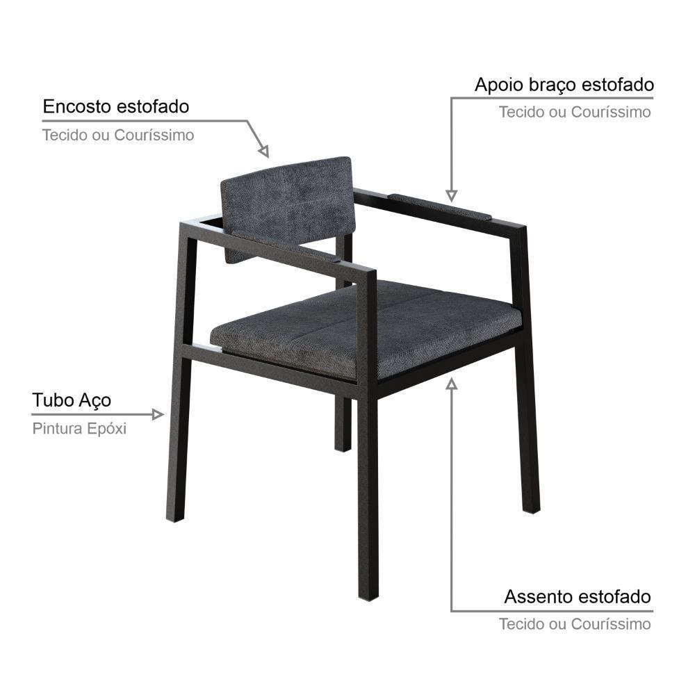 Poltrona Noah Fixa C-4 Pés 78 X 60,5 X 60,5 Cm. Lautrec Grafite Lautrec Grafite - 3