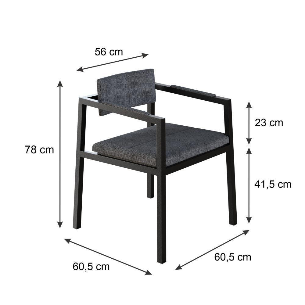 Poltrona Noah Fixa C-4 Pés 78 X 60,5 X 60,5 Cm. Lautrec Grafite Lautrec Grafite - 7