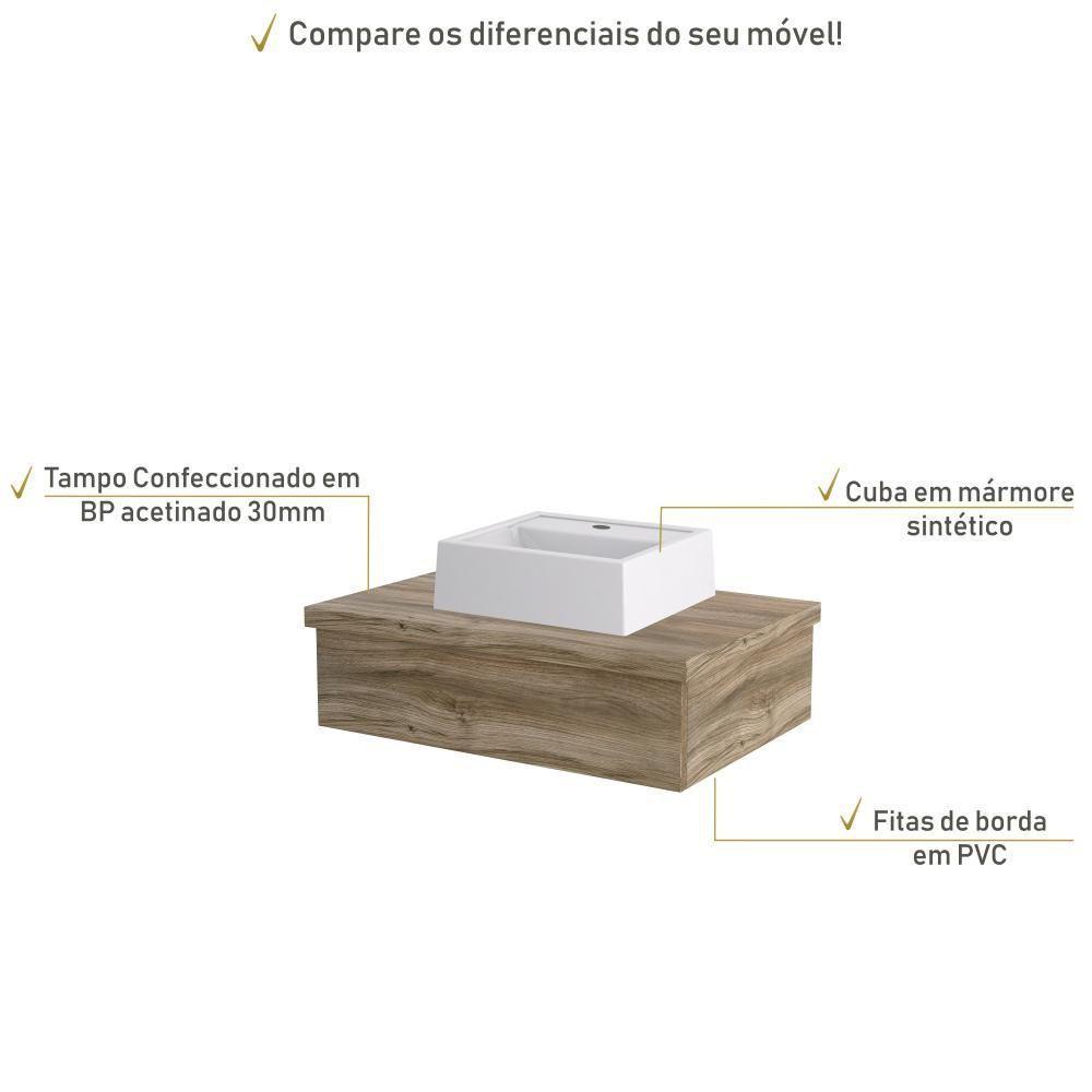 Conjunto Bancada C-cuba Q32 Metrópole 600 Branco Chess Carvalho - 4