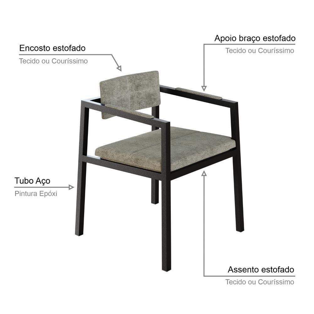 Poltrona Noah Fixa C-4 Pés 78 X 60,5 X 60,5 Cm. Lautrec Marrom Lautrec Marrom - 3