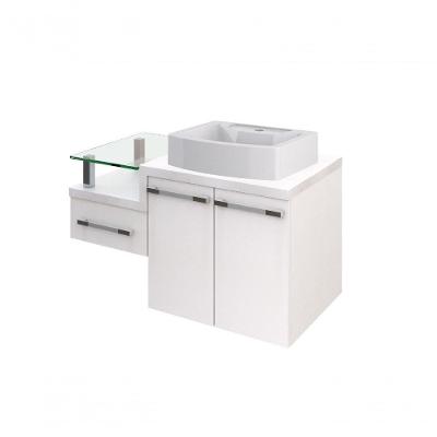 Conjunto Balcão C-cuba Aria 41 Legno 830 Perffect Acetinado Branco Chess C-branco Chess