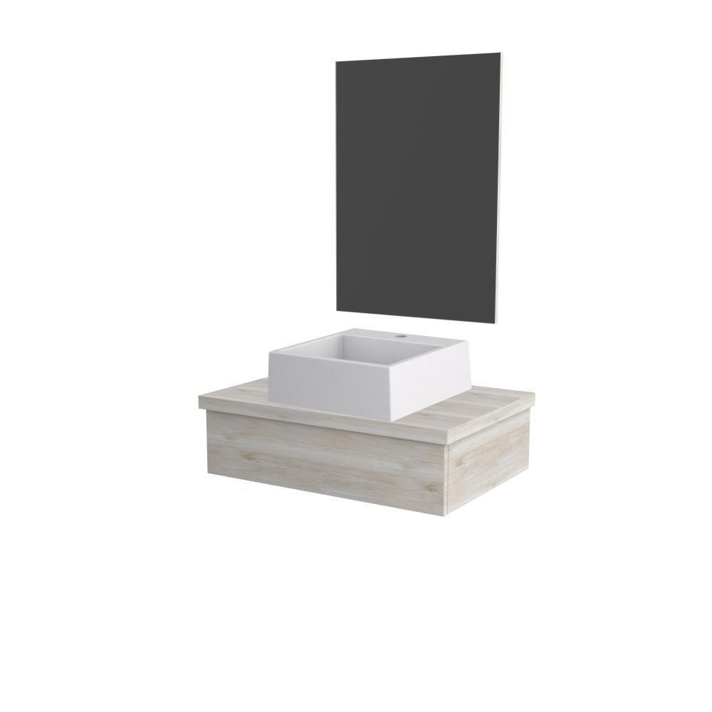 Conjunto Bancada C-cuba Q355 E Espelheira Metrópole 601 Preto ônix Snow - 1