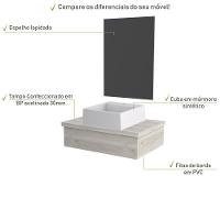 Conjunto Bancada C-cuba Q355 E Espelheira Metrópole 601 Preto ônix Snow