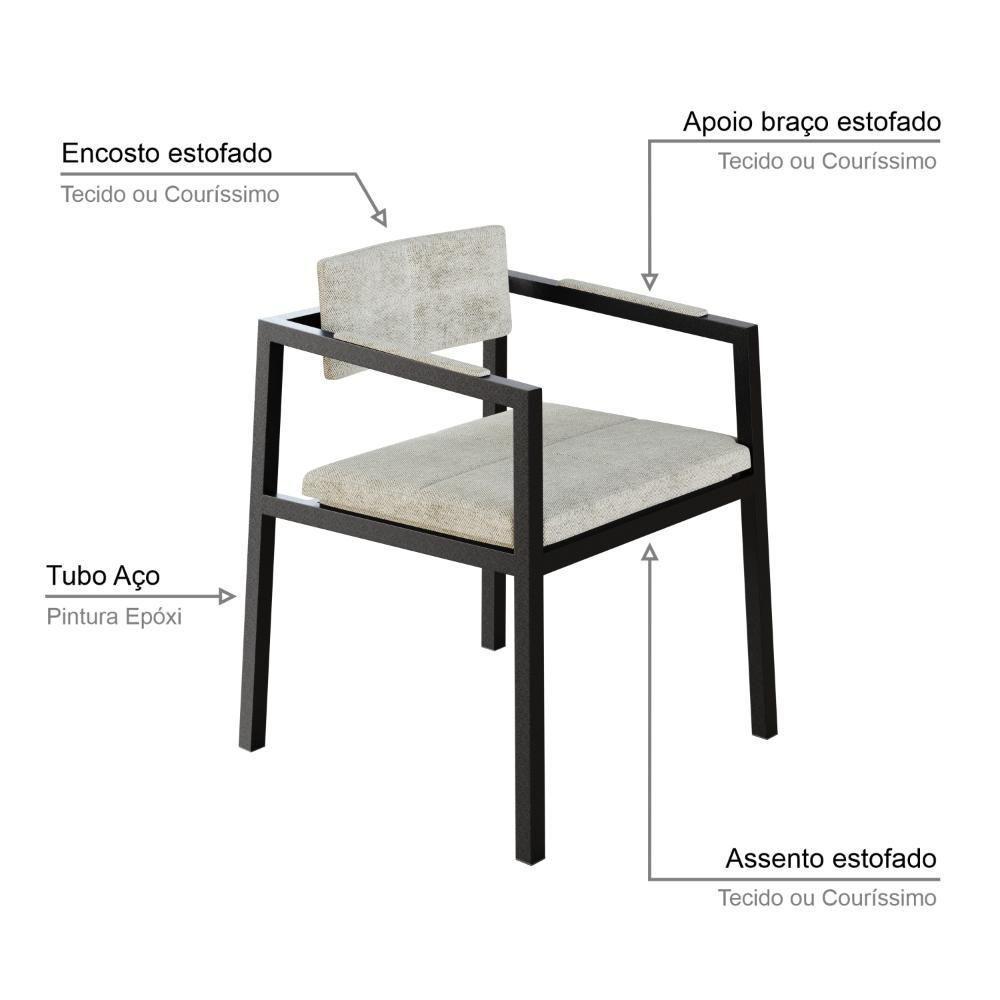 Poltrona Noah Fixa C-4 Pés 78 X 60,5 X 60,5 Cm. Lautrec Off White Lautrec Off White - 3