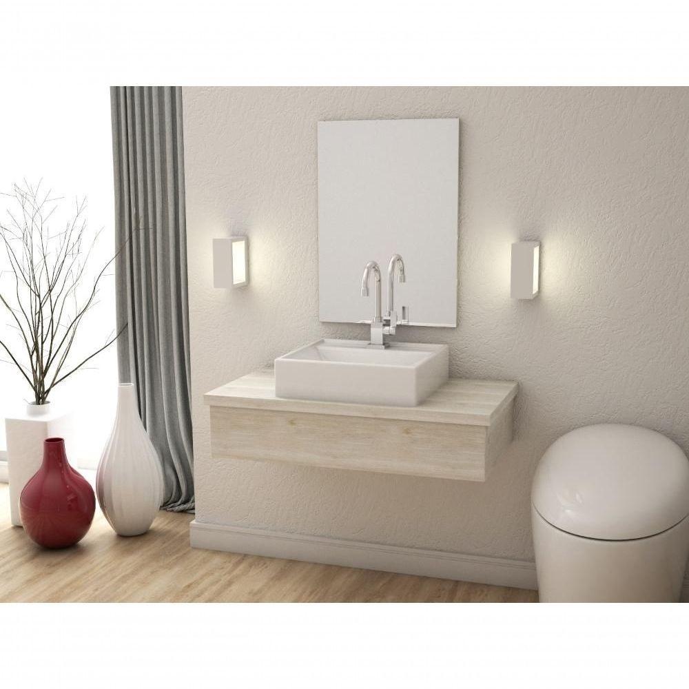 Conjunto Bancada C-cuba Q39 E Espelheira Metrópole 801 Preto ônix Snow - 4