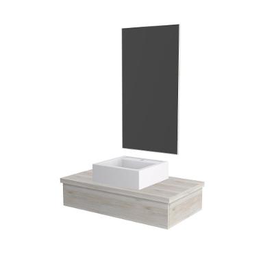 Conjunto Bancada C-cuba Q39 E Espelheira Metrópole 801 Preto ônix Snow