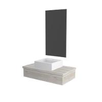 Conjunto Bancada C-cuba Q39 E Espelheira Metrópole 801 Preto ônix Snow - 1