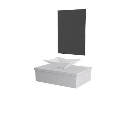 Conjunto Bancada C-cuba L38 E Espelheira Metrópole 601 Perffect Acetinado Branco Chess