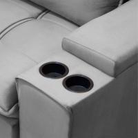 Sofá Retrátil Reclinável 3 Lugares 250Cm Moritz F05 Veludo Prata - 3