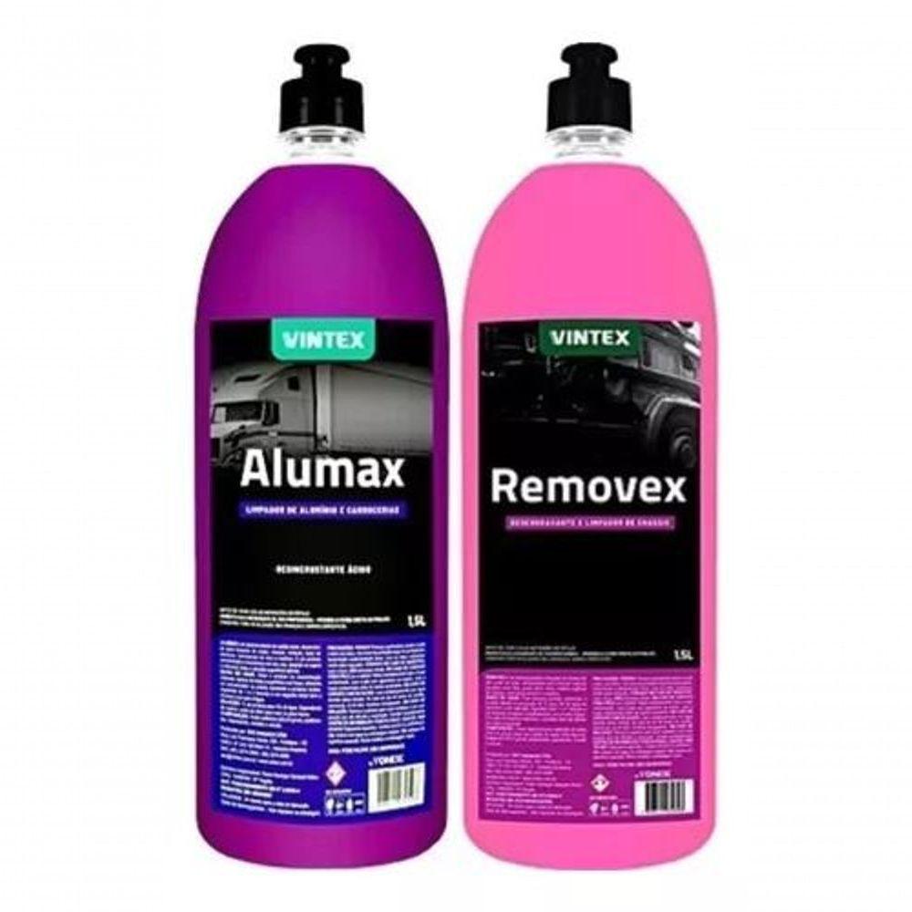 Limpa Carrocerias Aluminio Alumax 1,5l + Removex Vintex 1,5l - 1