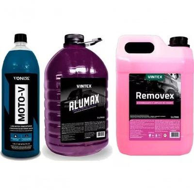 Kit Limpeza Pesada Moto-v 1,5l Alumax 5l + Removex 5l Vonixx
