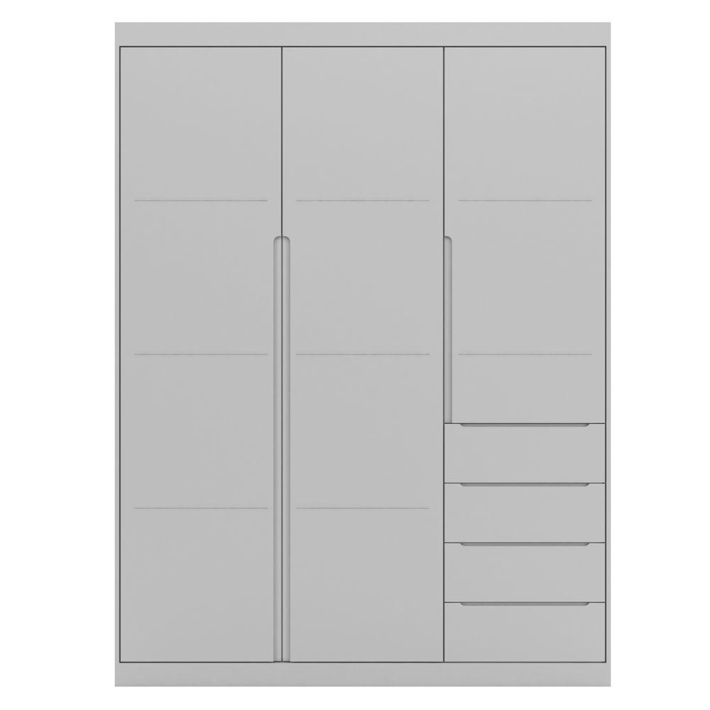 Guarda Roupa Infantil 3 Portas 4 Gavetas Lua P04 Cinza - Mpozenato - 2