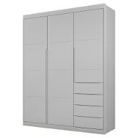 Guarda Roupa Infantil 3 Portas 4 Gavetas Lua P04 Cinza - Mpozenato - 1