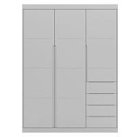 Guarda Roupa Infantil 3 Portas 4 Gavetas Lua P04 Cinza - Mpozenato - 2