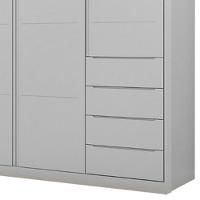 Guarda Roupa Infantil 3 Portas 4 Gavetas Lua P04 Cinza - Mpozenato