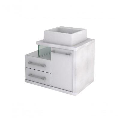 Gabinete Armario P-banheiro (balcao C-cuba Q355) Legno 650 Branco Chess C-branco Chess
