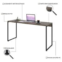 Mesa Dynamica 150x60x75cm Carvalho Dark - Est.preta Carvalho Dark - Est.preta