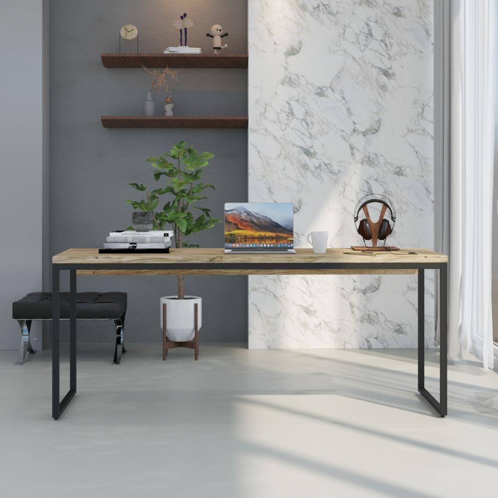 Mesa Dynamica Diretor 180x60x75cm Carvalho - Est.preta Carvalho - Est.preta - 2