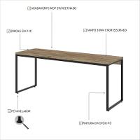 Mesa Dynamica Diretor 180x60x75cm Carvalho - Est.preta Carvalho - Est.preta - 3