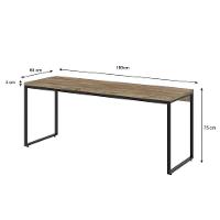 Mesa Dynamica Diretor 180x60x75cm Carvalho - Est.preta Carvalho - Est.preta - 6