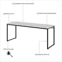 Mesa Dynamica Diretor 180x60x75cm Branco Chess - Est.preta Branco Chess - Est.preta - 3