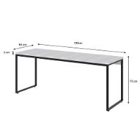 Mesa Dynamica Diretor 180x60x75cm Branco Chess - Est.preta Branco Chess - Est.preta - 6