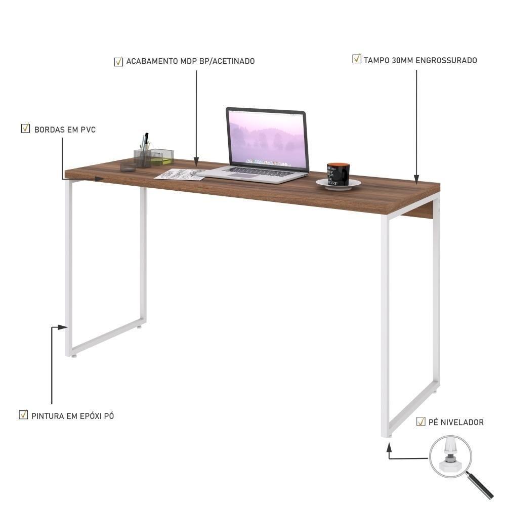 Mesa Dynamica 135x50x75cm Nogal - Est.branca Nogal - Est.branca - 3