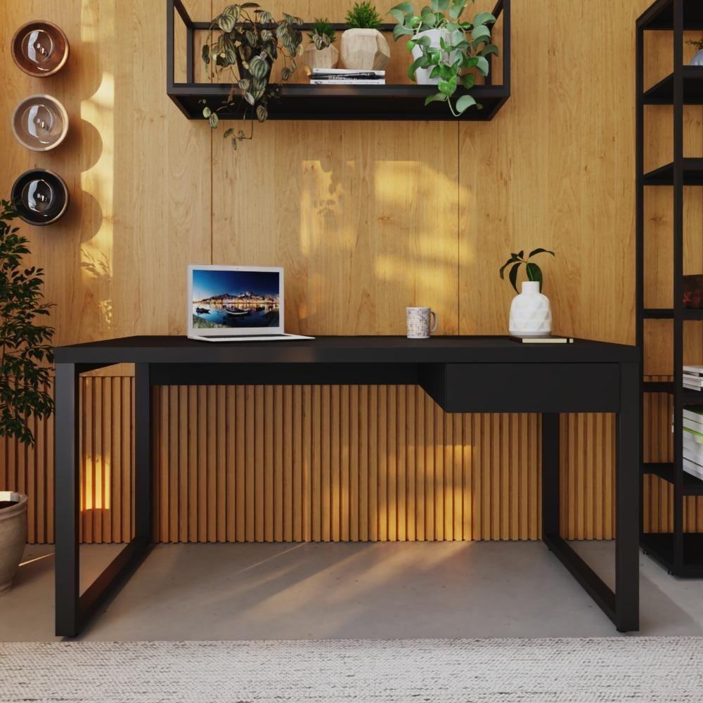 Mesa Diretor C-01 Gav. 150x70x75cm Yon Preto Tx-est.preta Preto Tx-est.preta - 4