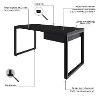 Mesa Diretor C-01 Gav. 150x70x75cm Yon Preto Tx-est.preta Preto Tx-est.preta - 3