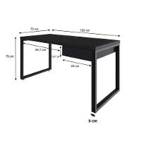 Mesa Diretor C-01 Gav. 150x70x75cm Yon Preto Tx-est.preta Preto Tx-est.preta - 7