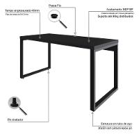 Mesa Diretor 150x70x75cm Yon Preto Tx-est.preta Preto Tx-est.preta - 2