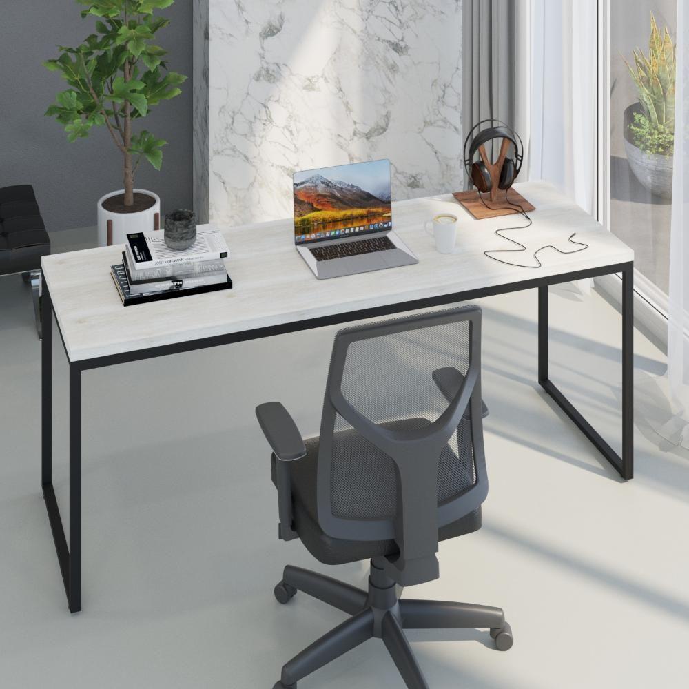 Mesa Dynamica Diretor 180x60x75cm Snow - Est.preta Snow - Est.preta - 4