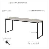 Mesa Dynamica Diretor 180x60x75cm Snow - Est.preta Snow - Est.preta - 3