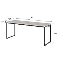 Mesa Dynamica Diretor 180x60x75cm Snow - Est.preta Snow - Est.preta - 6