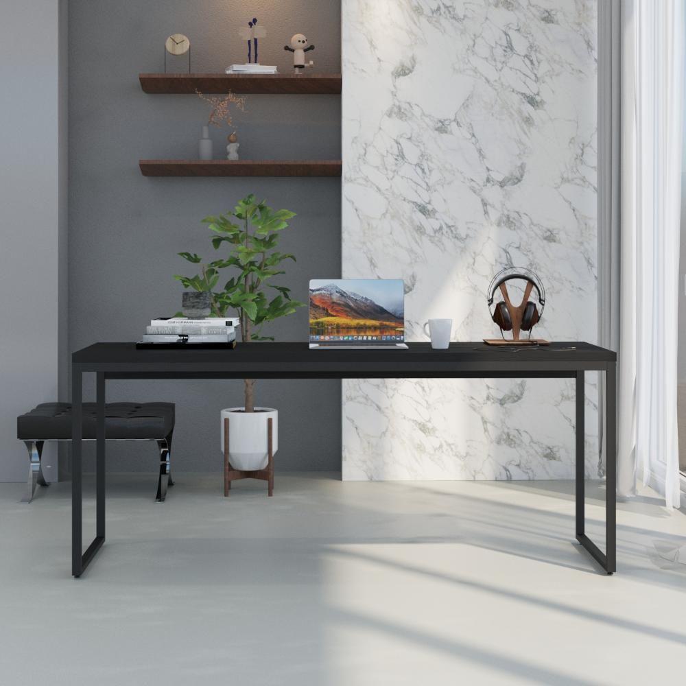 Mesa Dynamica Diretor 180x60x75cm Preto ônix - Est.preta Preto ônix - Est.preta - 2