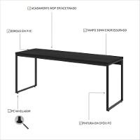 Mesa Dynamica Diretor 180x60x75cm Preto ônix - Est.preta Preto ônix - Est.preta - 3