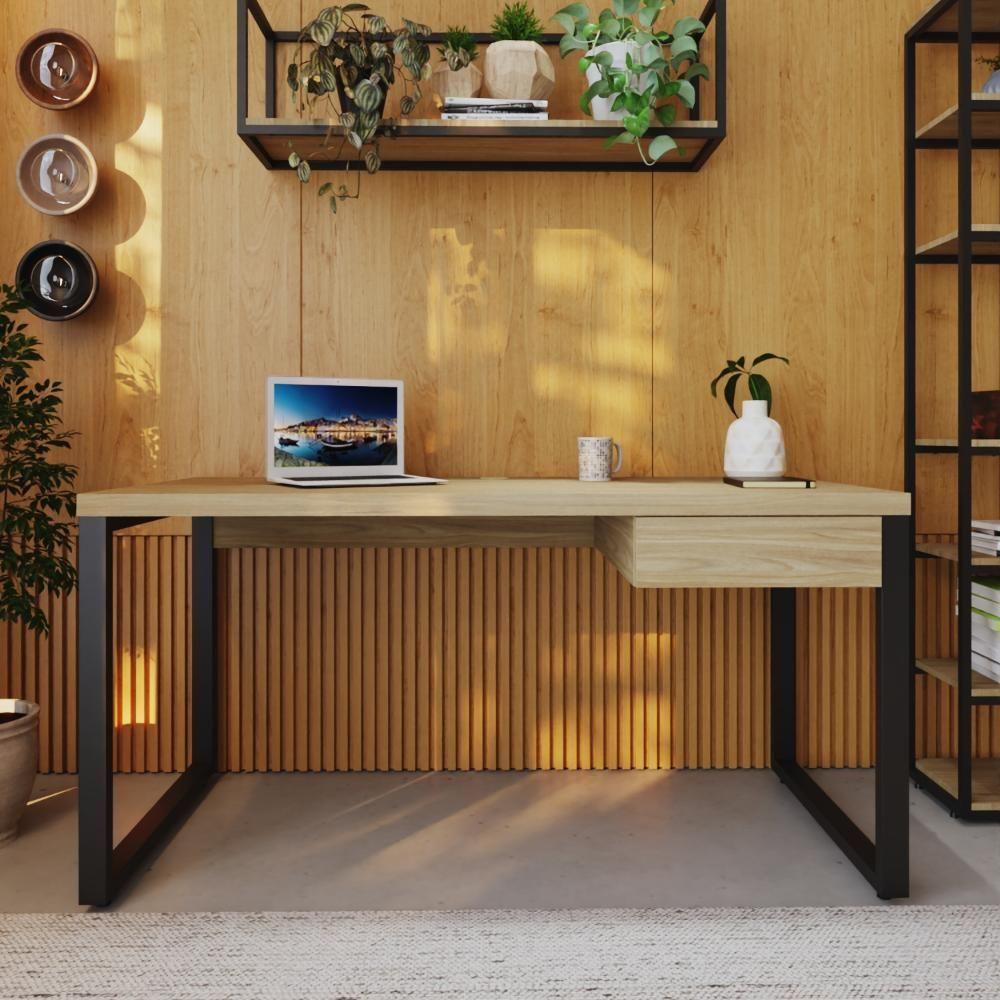 Mesa Diretor C-01 Gav. 150x70x75cm Yon Vermont Oak-est.preta Vermont Oak-est.preta - 4