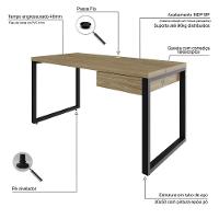 Mesa Diretor C-01 Gav. 150x70x75cm Yon Vermont Oak-est.preta Vermont Oak-est.preta - 3