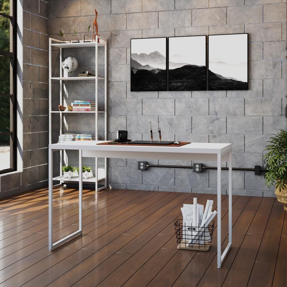 Mesa Dynamica 120x50x75cm Branco Chess - Est.branca Branco Chess - Est.branca - 2