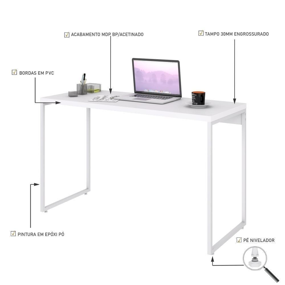 Mesa Dynamica 120x50x75cm Branco Chess - Est.branca Branco Chess - Est.branca - 3