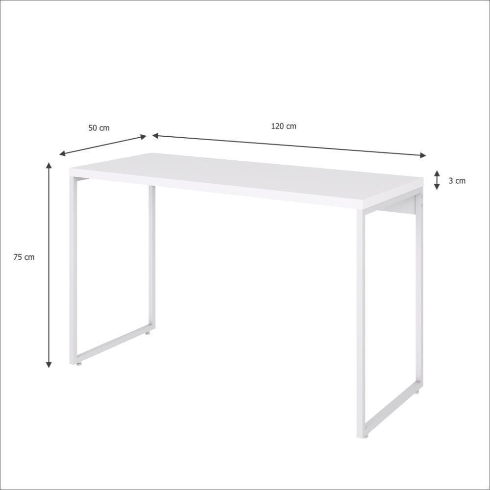 Mesa Dynamica 120x50x75cm Branco Chess - Est.branca Branco Chess - Est.branca - 5