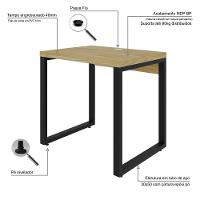 Mesa Operacional 80x60x75cm Yon Vermont Oak-est.preta Vermont Oak-est.preta - 3
