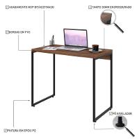 Mesa Dynamica 90x50x75cm Nogal - Est.preta Nogal - Est.preta