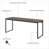 Mesa Dynamica Diretor 180x60x75cm Carvalho Dark - Est.preta Carvalho Dark - Est.preta - 3